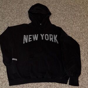 Laundry Room Black Hoodie with New York Print Sweatshirt